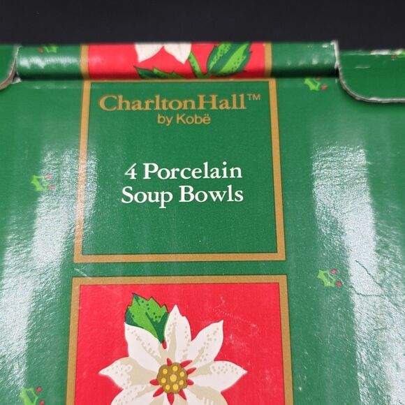 Charlton Hall Japan Classic Traditions Christmas Soup Bowls Set of 4 Japan 7 3/4 - Picture 4 of 5